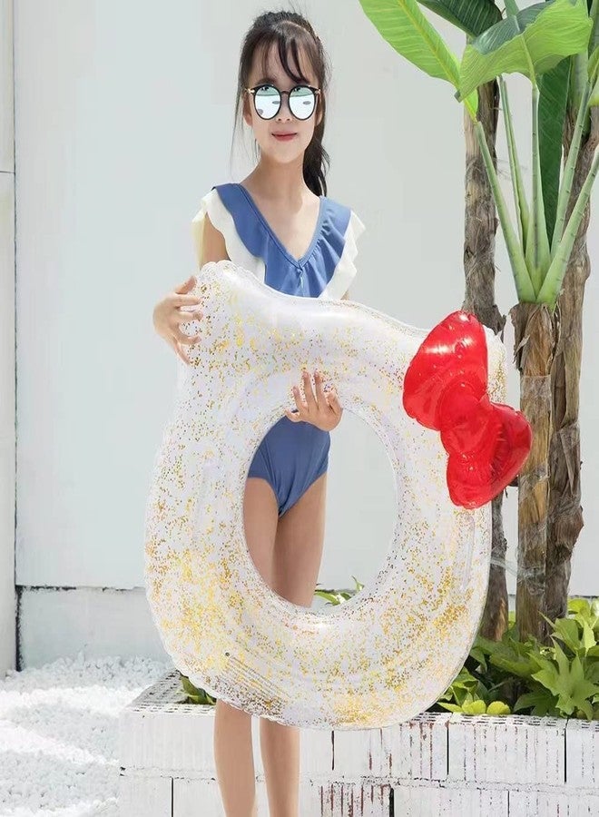 Anadi Swim Ring for Kids Inflatable Durable Pool Float, Cartoon Cat Shaped Swimming Float Tube Ring 64cm with Multi Color - Image 3
